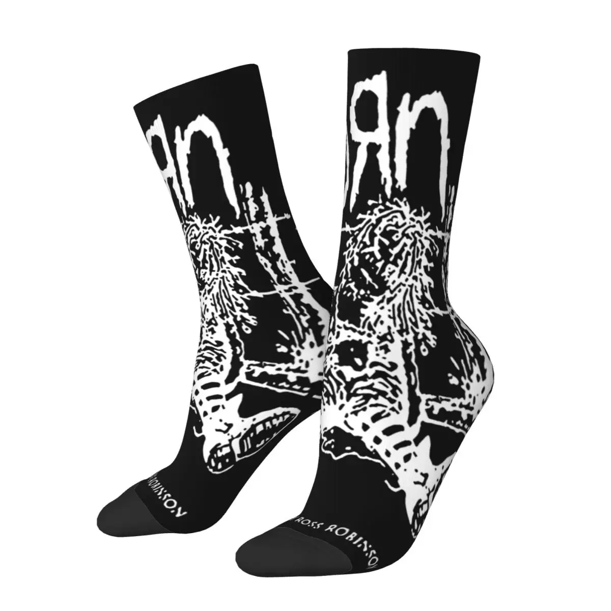 Fashion Ross Doll Korn Skateboard Socks Nu Metal Band Neidermeyers Polyester Long Socks for Unisex Breathable