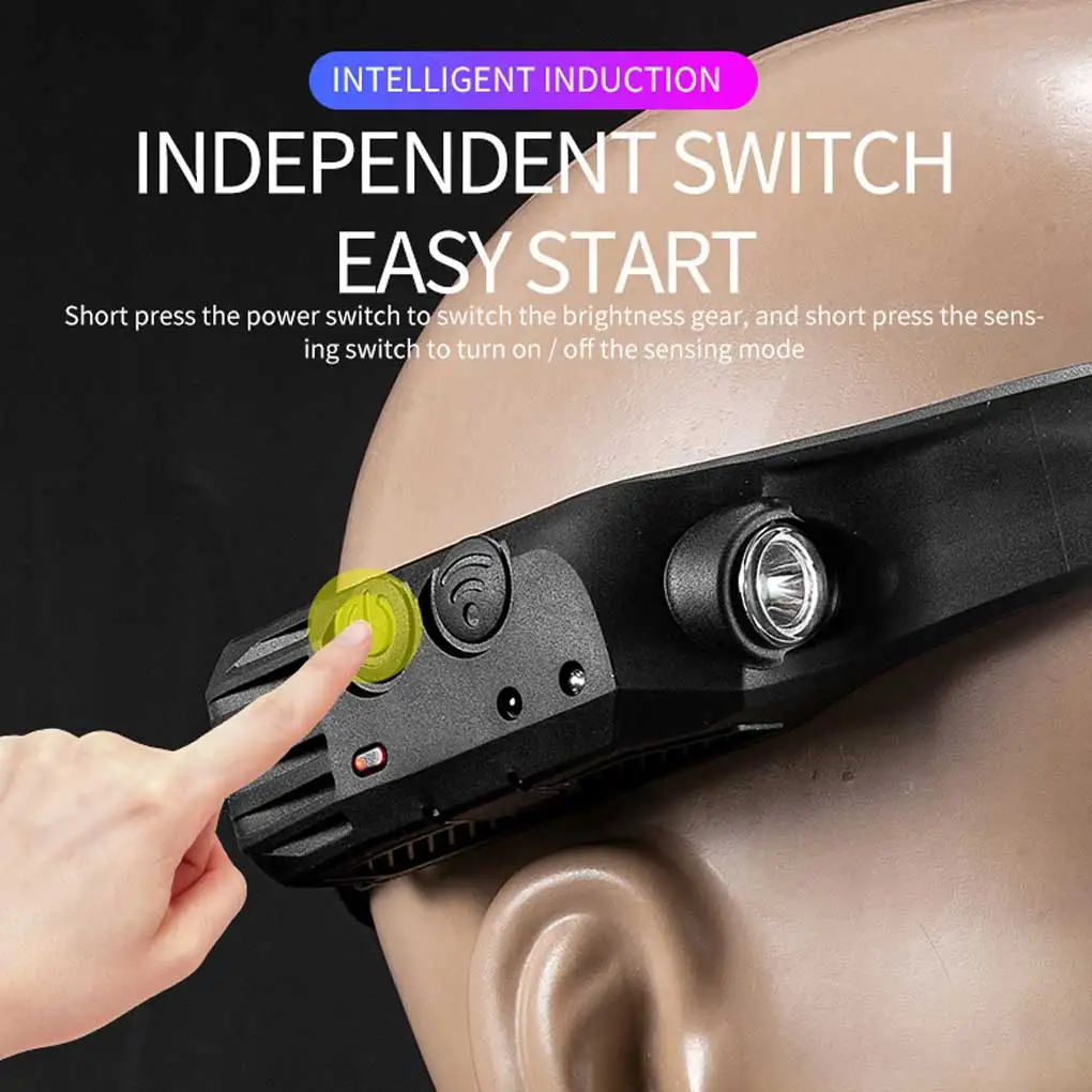 350lm USB Charging High Brightness lamp Camping Hiking Night Fishing 4 Modes Induction Torch Waterproof light