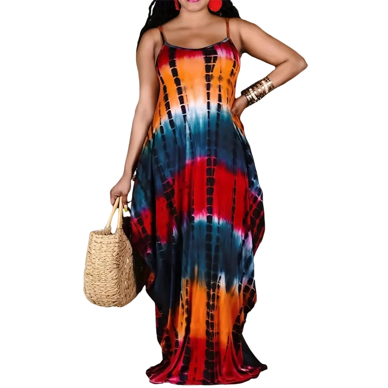 Ramadan [African Style Printed Dress] Elegant Adult Gift Strap Dress Suitable for Banquets and Parties Throughout the Seasons