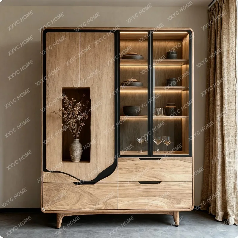 XX Style Solid Wood Sideboard Cabinet for Homestays, Storage Cabinet, Entryway Cabinet, Living Room Floor Cabinet