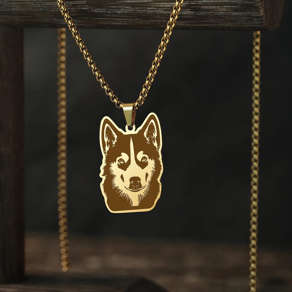 CHENGXUN Husky Necklace Women Men Jewelry Stainless Steel Animal Pendant Gift Party Jewelry Accessories Gift