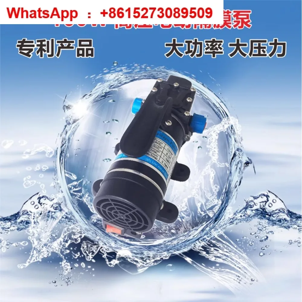 

12V24V100W High pressure water pump with cooling fan Electric diaphragm pump DC self-priming agricultural drug car wash pump