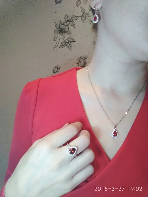 Conjuntos de joyas de circonia cúbica, pendientes de plata de ley 925, collares, anillos de dedo, gota de agua, piedra CZ, envío gratis