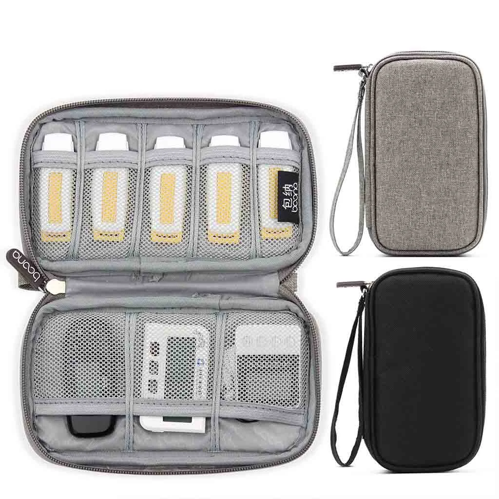 Travel Carrying Organizer Bag for Thumb Drive U Shield Cord Cable Earphone SD Card USB Flash Disk U Disk USB Drive