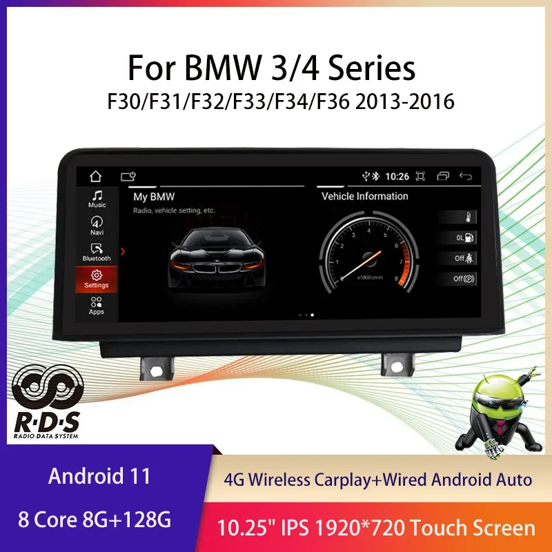 

Восьмиядерный авто радио стерео Android 11, для BMW серии 3/4 F30/F31/F32/F33/F34/F36 2013-2017, автомобильный мультимедийный плеер с GPS-навигацией