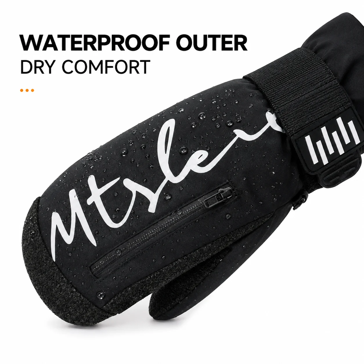 Kevlar Winter Cycling Ski Mittens Men Women Waterproof Windproof Thermal Lined Removable Wrist Support Snowboard Gloves