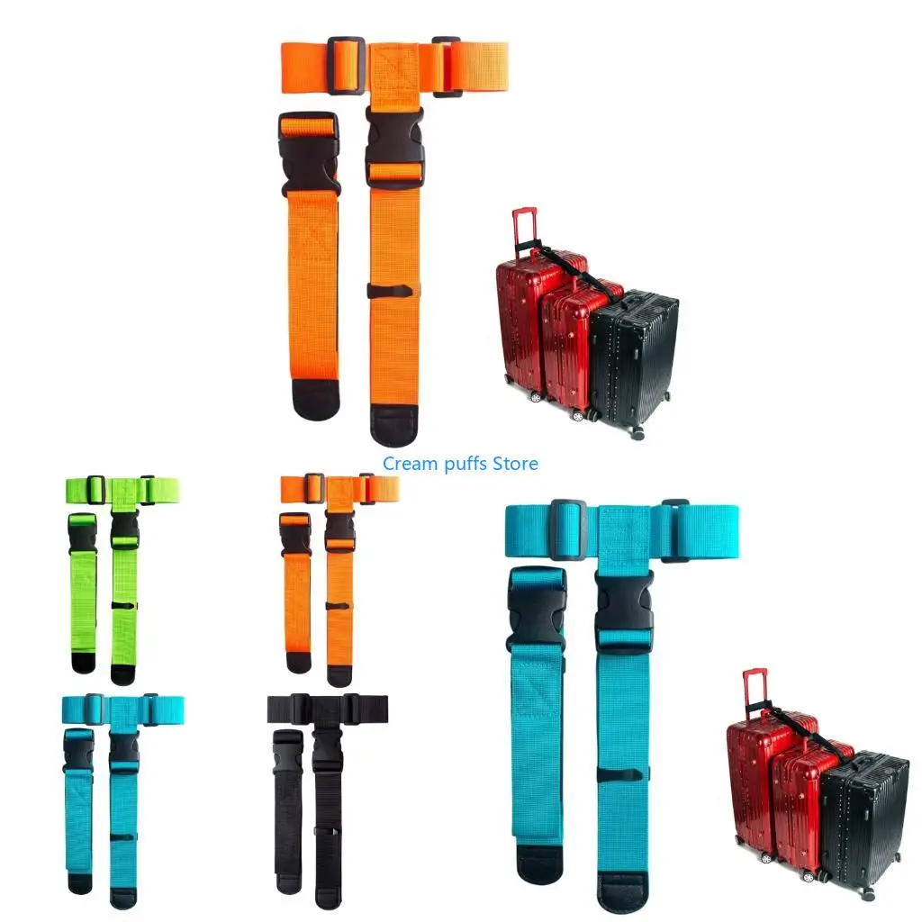 50LE 3 In 1 Luggage Strap Set High Strength Polyester Travel Suitcase Connector For Secure Transport
