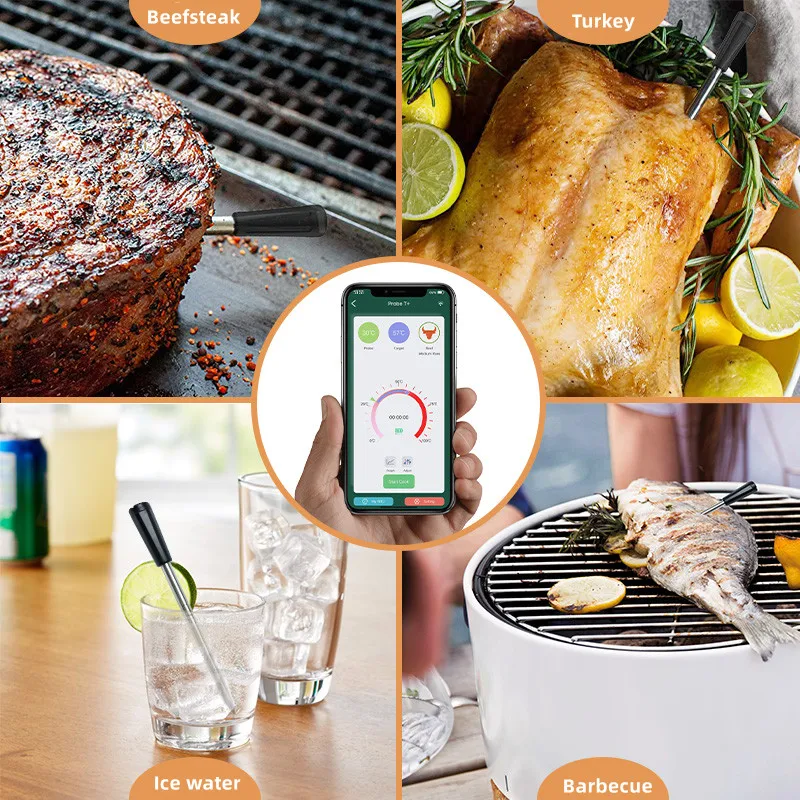 Smart Meat Therye.com Accessoires numériques Bluetooth sans fil pour four, gril, barbecue, fumoir, rôtissoire, cadeau d\'outil de cuisine