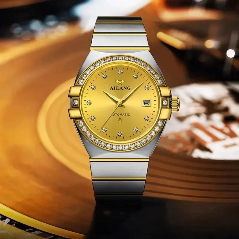New AILANG Top Brand Mens Automatic Mechanical Wristwatch, Classic Fashion Business Leisure Luminous Waterproof Watch