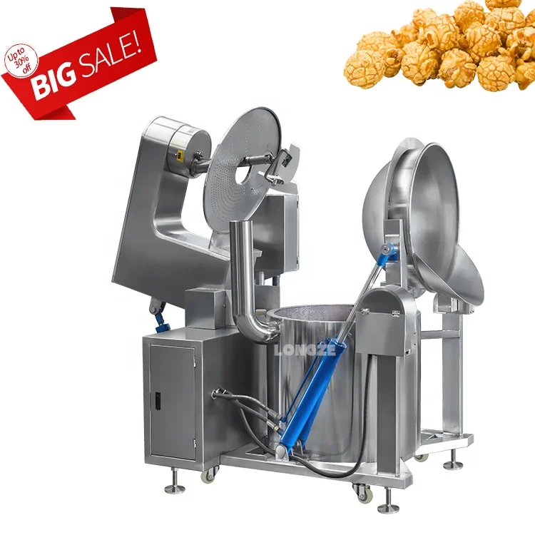 Automatic Gas Type American Style Caramel Popcorn Machine Different Flavors Popcorn Making Machine