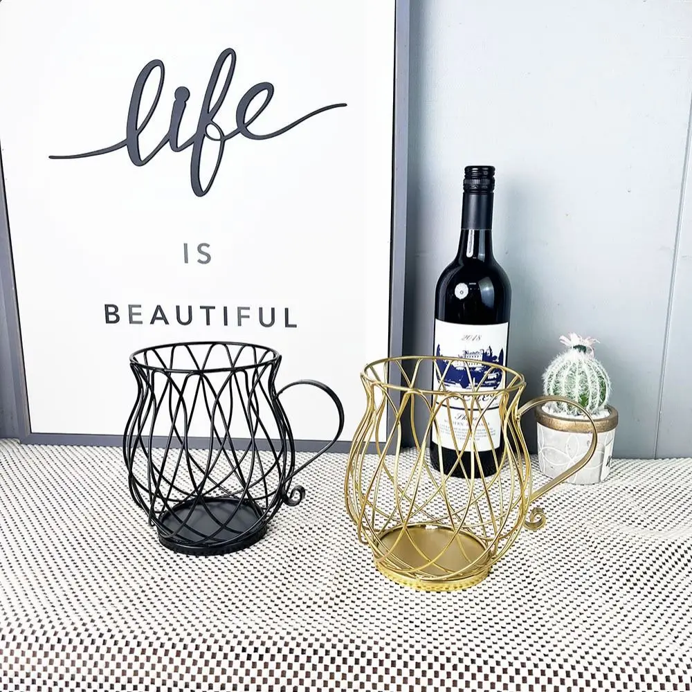 

Metal Wire Coffee Capsule Holder Large Capacity Hollow Coffee Pod Storage Stand Rust-proof Space Saving Coffee Display Basket