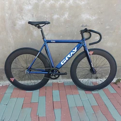 GRAY F10 Fixed Gear Bike Aluminum Alloy Frame Single Speed Bicycle With 70mm Rim Height Wheelset Cycling Parts Customizable
