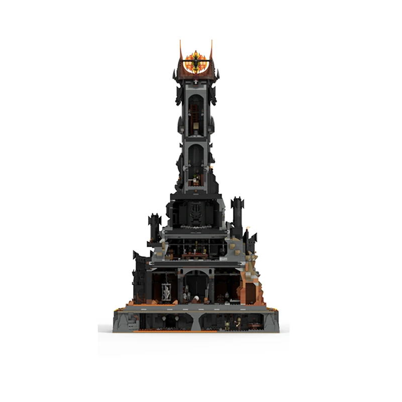 1602pcs MOC Dark Fantasy Fortress Ring Model Building Blocks Architecture Toys Birthday Gift Education Brick Collection Display