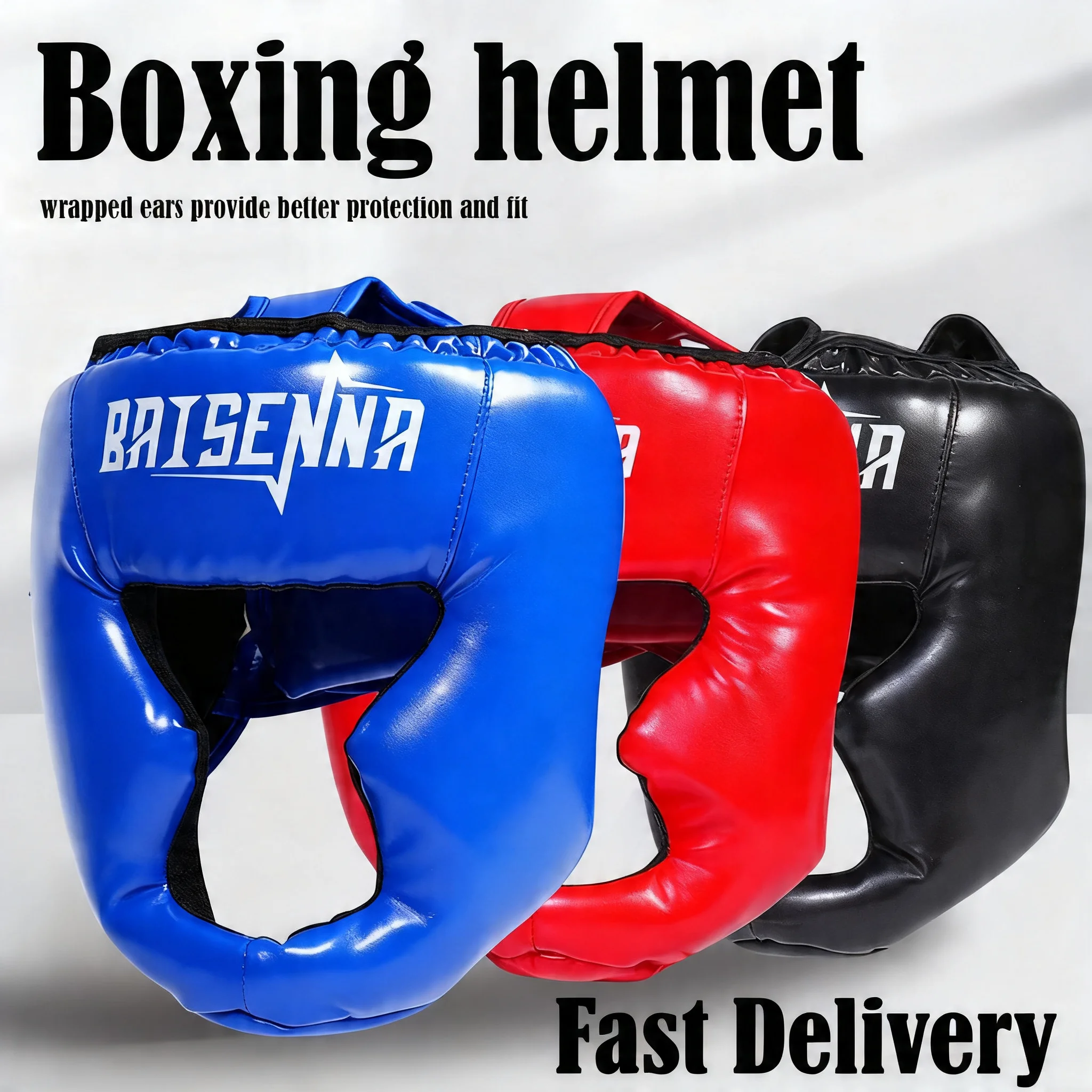 Casco de Kick Boxing Ajustable S/L para Adultos y Niños, Equipo de Protección para la Cabeza de PU para Muay Thai, Entrenamiento de Taekwondo, Boxeo y Sparring