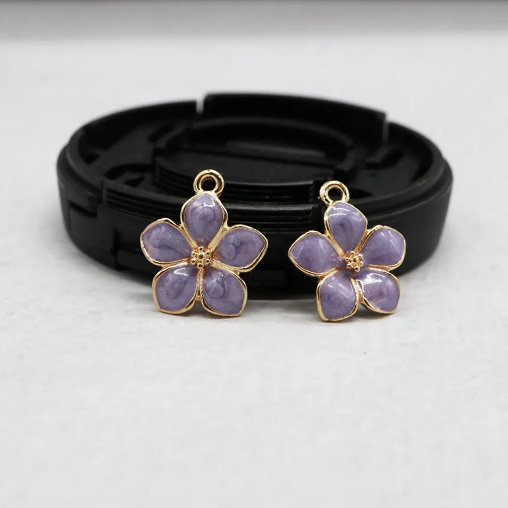 50Pcs Camellia Flower Pendant Enamel Charms Mixed Color Jewelry Making Scrapbooking DIY Accessories for Necklace Bracelet