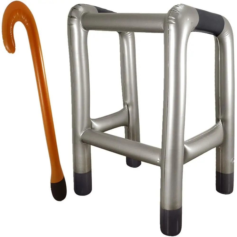 

2Pcs PVC Costume Party Cosplay Supplies Zimmer Frame Walking Stick Inflatable Toys Blow Up Prop