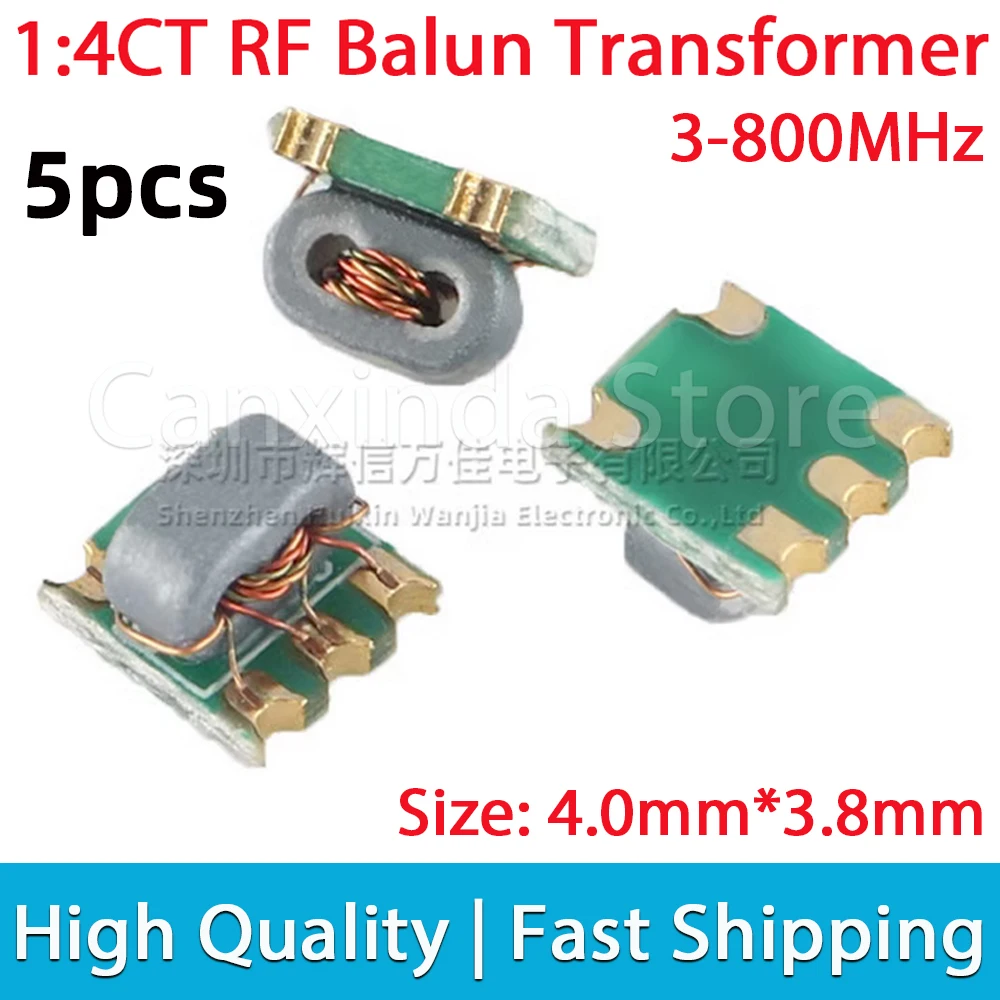 Transformador de Balun do sinal do RF, desequilíbrio equilibrado equilibrado equilibrado, micro 1 do TCM4-1W + SMD: 4CT, 3-800MHz, 5 PCes