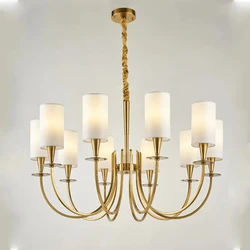 American Rural Ceiling Chandelier Lights Nordic Living Room Copper Pendant Lights Chinese Restaurant Bedroom Kitchen Lighting