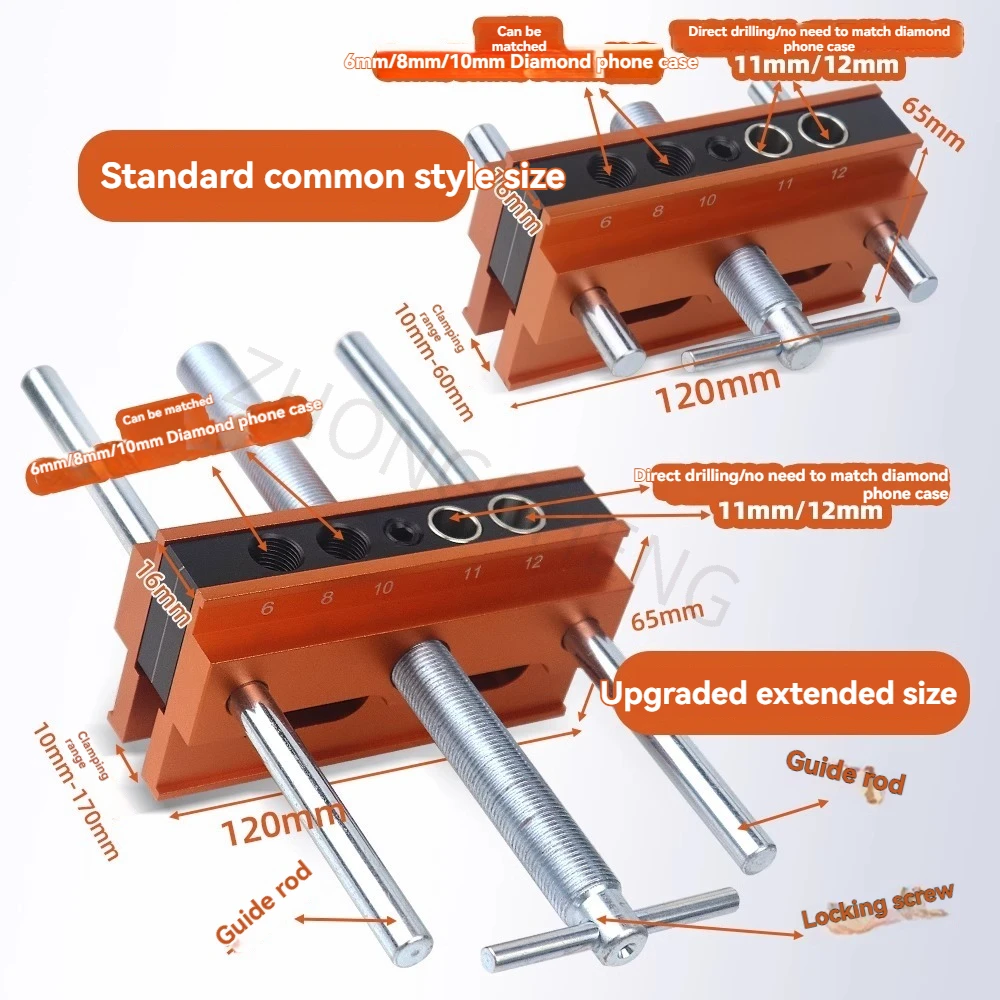 Straight hole reamer, wood dowel drilling jig, vertical drilling jig (metric and imperial)