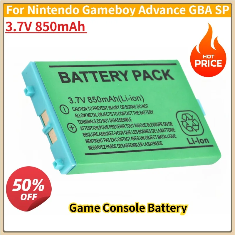 Nieuwe Vervanging Game Console Batterij 2 STKS 3.7 V 850 mAh voor Nintendo Gameboy Advance GBA SP Li-Polymeer