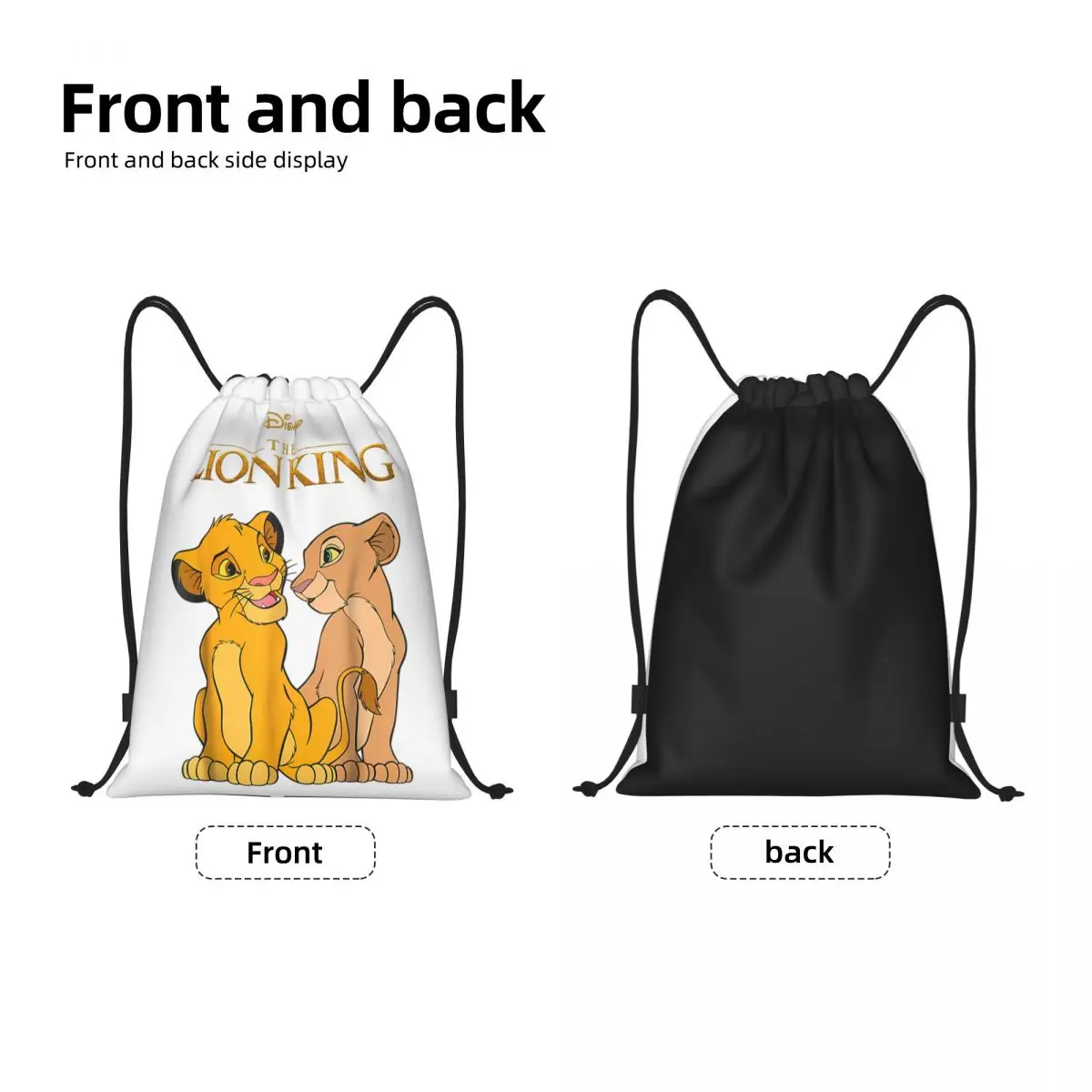 Custom The Lion King borsa con coulisse uomo donna pieghevole sport Gym Sackpack Cartoon Shopping zaini