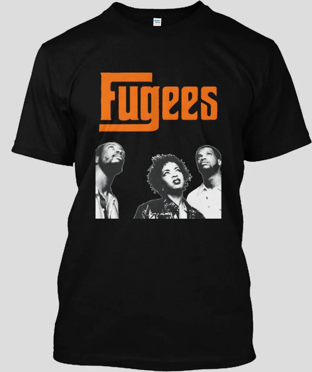 RARE! The Fugees Long Essential Logo Mens Tshirt Black Size S 5XL