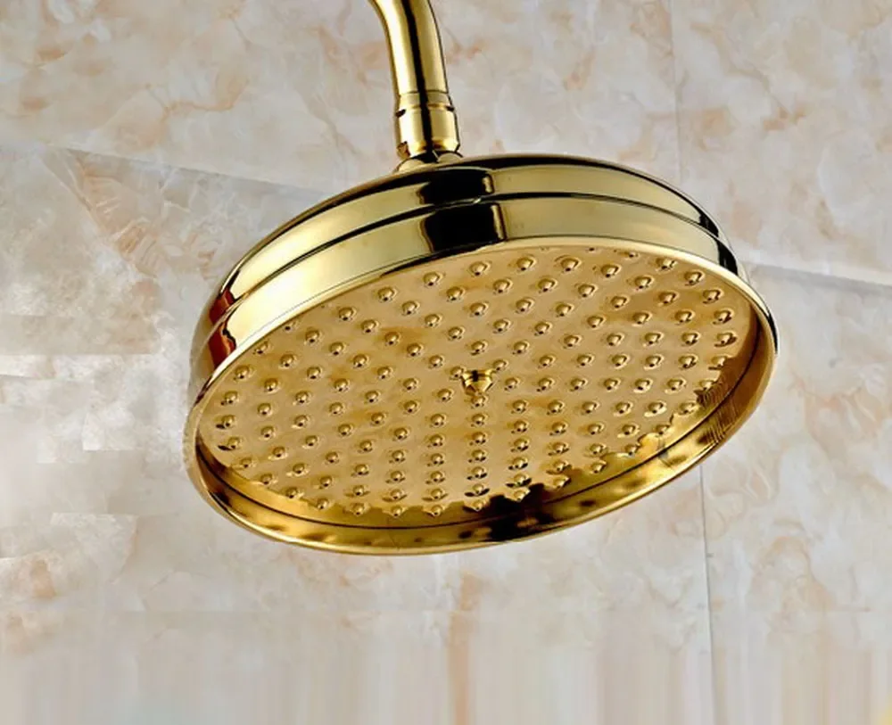 8" inch Gold Color Brass Bath Rainfall Rain Bathroom Shower Head Bathroom Accessory (Standard 1/2") msh050