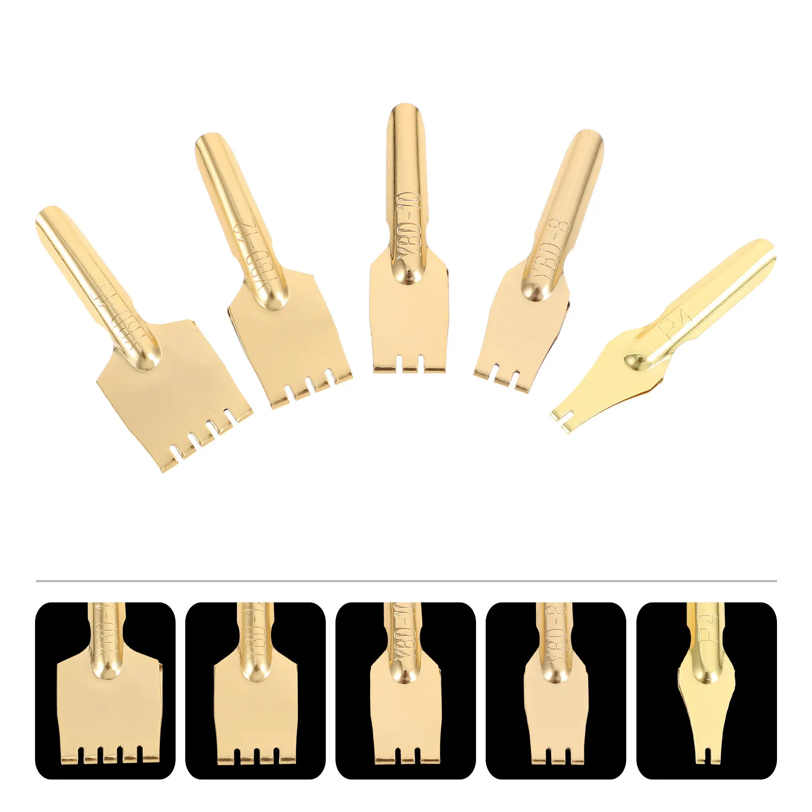 

5Pcs Professional Fountain Pen Nib Set Brass Replacement Tips for Smooth Ink Flow Calligraphy Students Artists Writing Practice