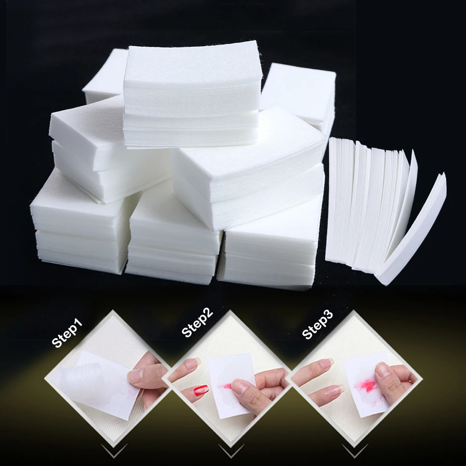 1pack Lint-Free Napkins for Manicure Gel Polish Removal Cleaner Nail Degreaser Nail Remover Cotton Wipes Pad Tools NT1543