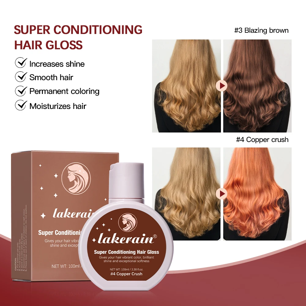 Gloss Capilar Super Condicionador Hidratante Semi-Permanente de Longa Duração para Coloração, Brilho e Nutrição Profunda, Repara Cabelos Danificados