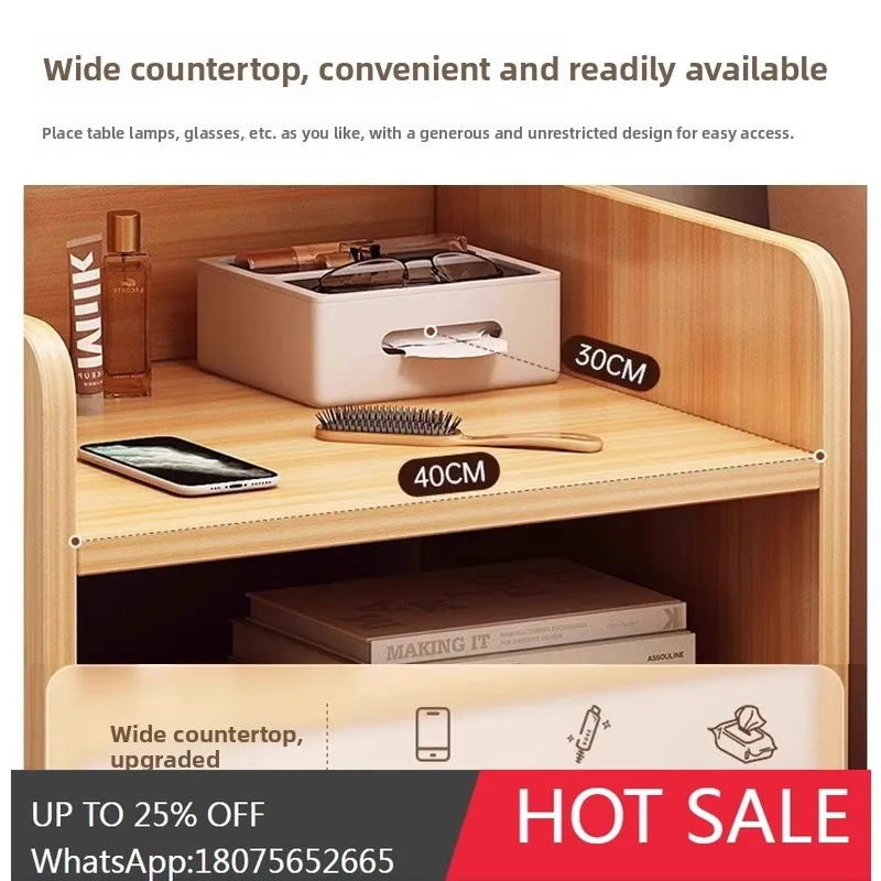 SGF Home Bedside Table Storage Modern Simple Elevated Bedside Cabinet