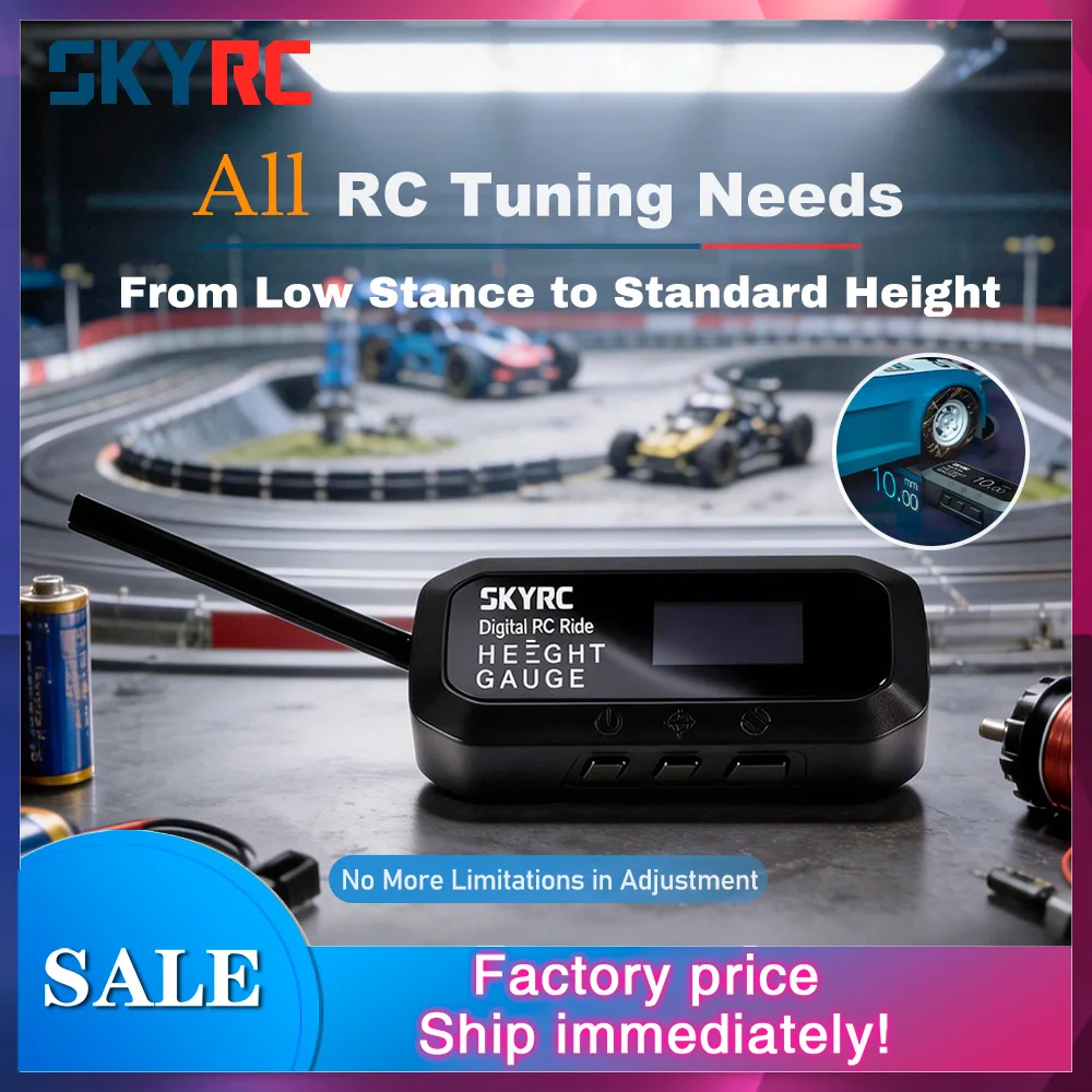 SkyRC RC Ride Height Gauge Digital 0.1mm Precision 2–38mm Range for 1/24–1/8 Cars