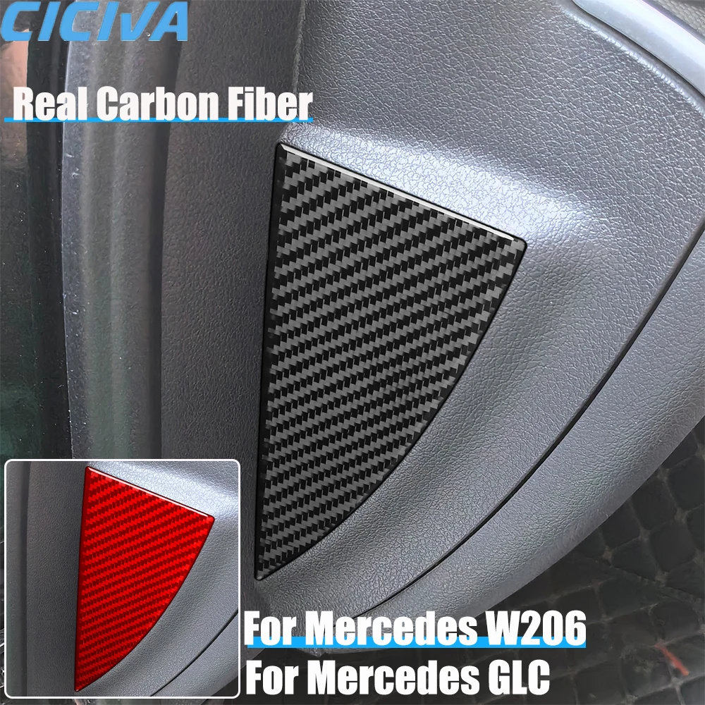 

Real Carbon Fiber Car Accessories Dashboard Side Panel Cover Soft Sticker For Mercedes C-class W206 2022 2023 2024 GLC 2023 2024