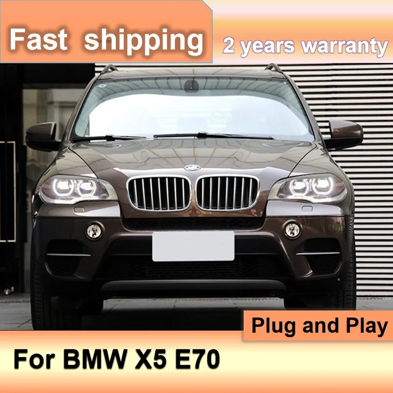 Car Accessories for BMW X5 Head Lights 2007-2014 X5 E70 Headlight DRL Turn Signal High Beam Projector Lens