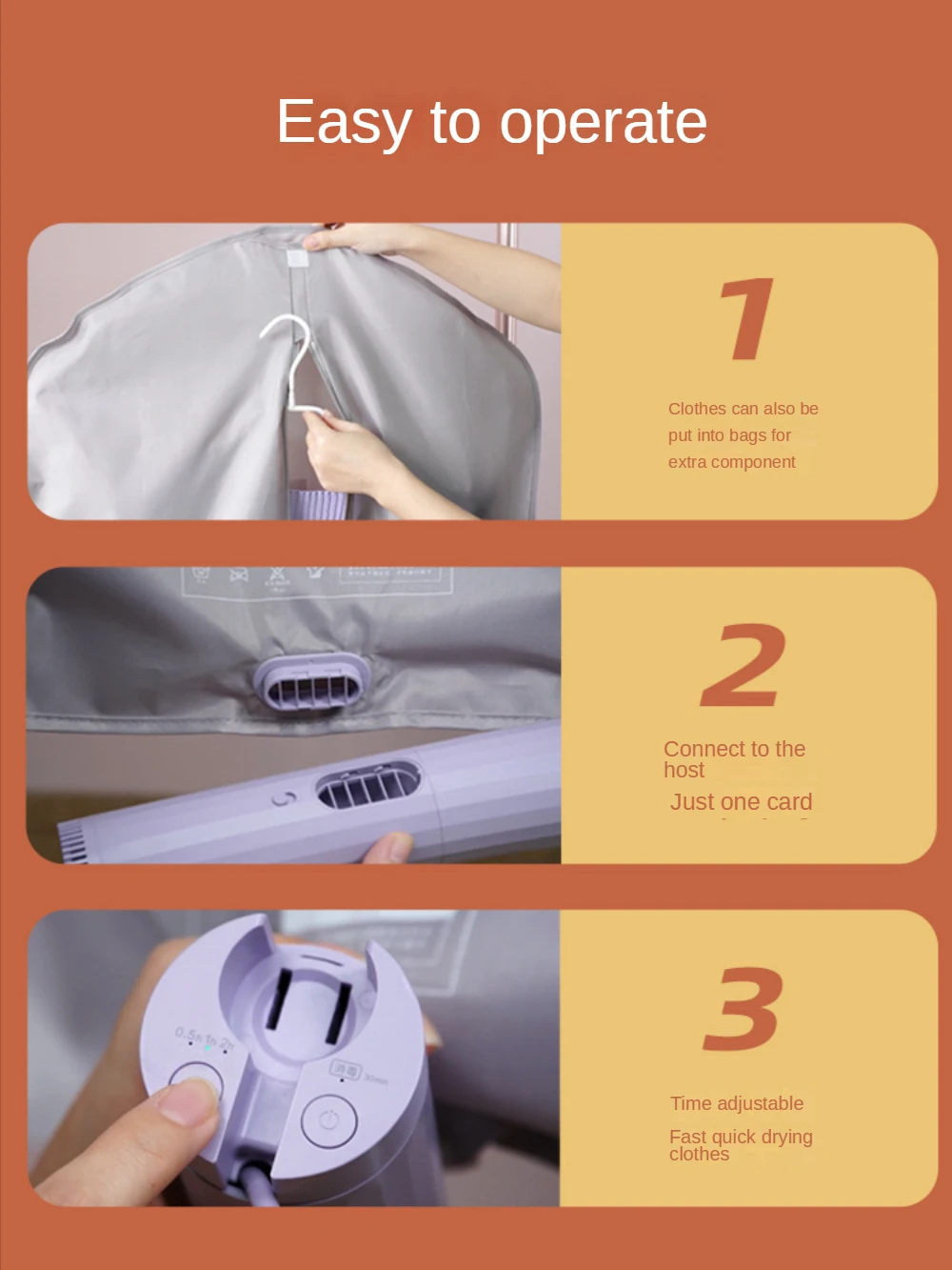 Przenośna Suszarka 400W, Przenośna Suszarka do Ubrań, Podróżna Suszarka do Ubrań z Timerem, Mini Suszarka do Mieszkań, Akademików