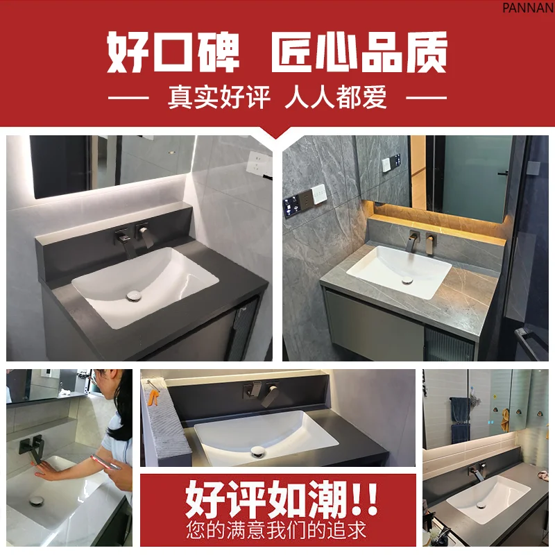 With faucet bathroom cabinet rock slab seamless basin integrated washbasin toilet washbasin cabinet combination