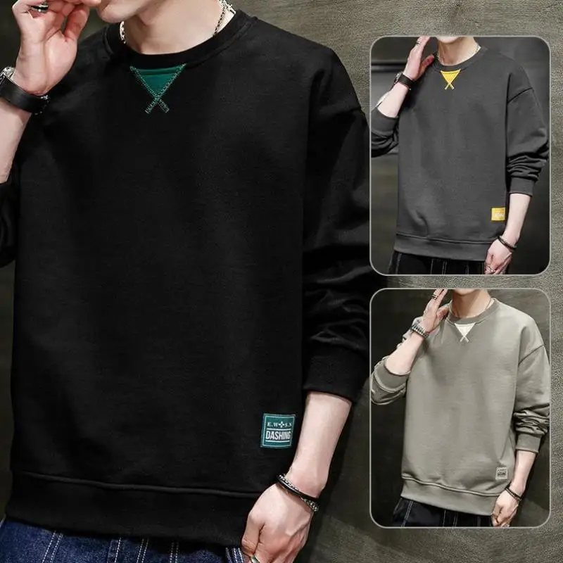 

Men's Knitted Sweater round Ne Thiened Coolmax Fiber Ciwalk Collar Inner Wear Autumn Winter New Sle Cross Border