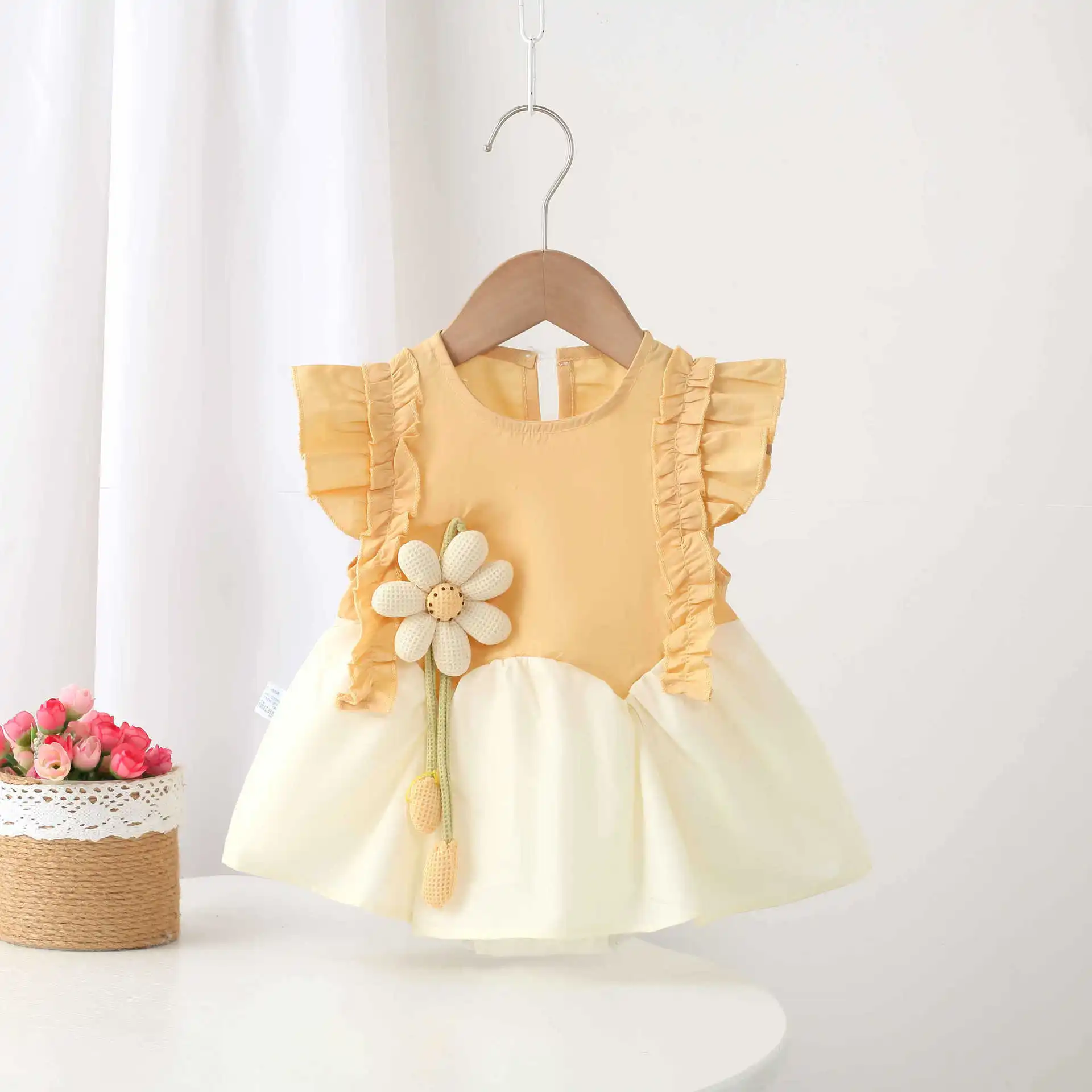 Somenie Baby Girl Foreign Style Fart Skirt Sweet Infant Summer One-piece Romper Going Out Climbing Suit