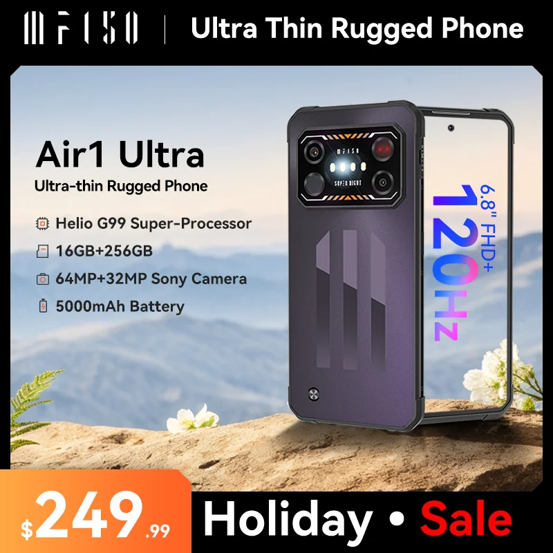 

IIIF150 Air1 Ultra Rugged Night Vision Smartphone 6.8" FHD+ 120Hz Display Helio G99 64MP Camera Global Version 8GB+256GB