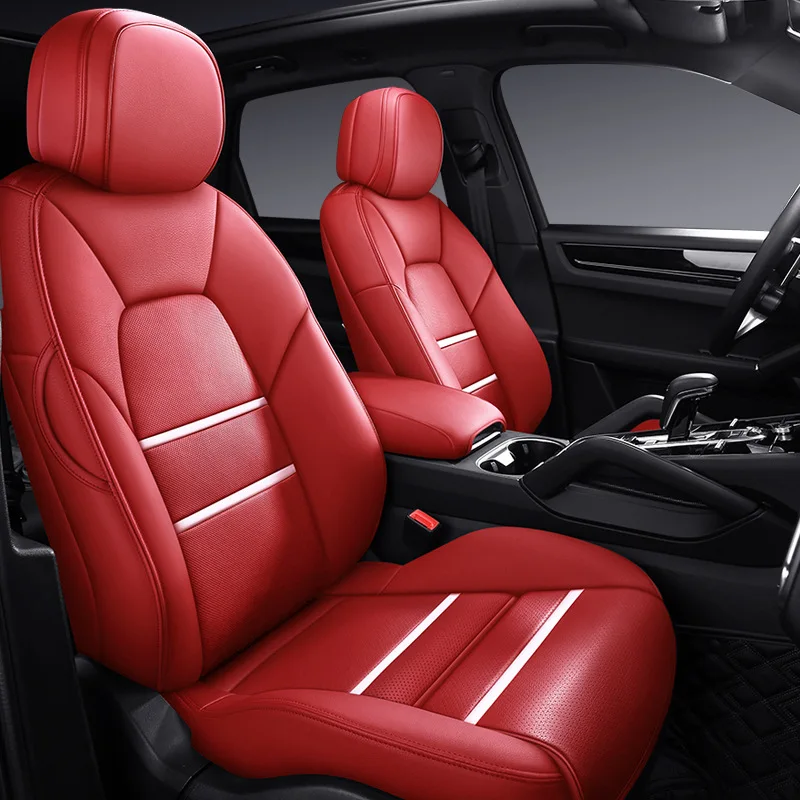 

New Custom Luxury Car Seat Covers Cushion Full Leather Universal Fit All-Season Full Surround 9-Piece Full Set Ready to Ship