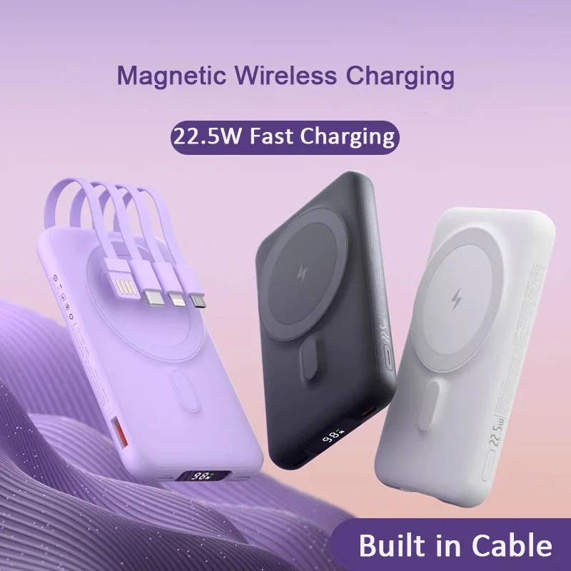 Wireless Magsafe Power Bank Magnetic Fast Charging 10000mAh High Capacity External Battery For iPhone15/14/13/12 Xiaomi Samsung