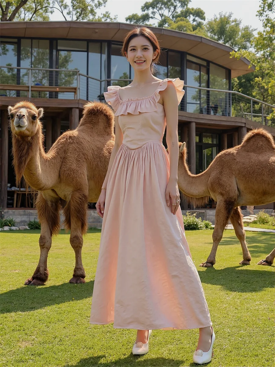 Vestido rosa feminino gola quadrada em camadas ruched streetwear hipsters altgoth grunge punk alternativo emo rock gótico outono