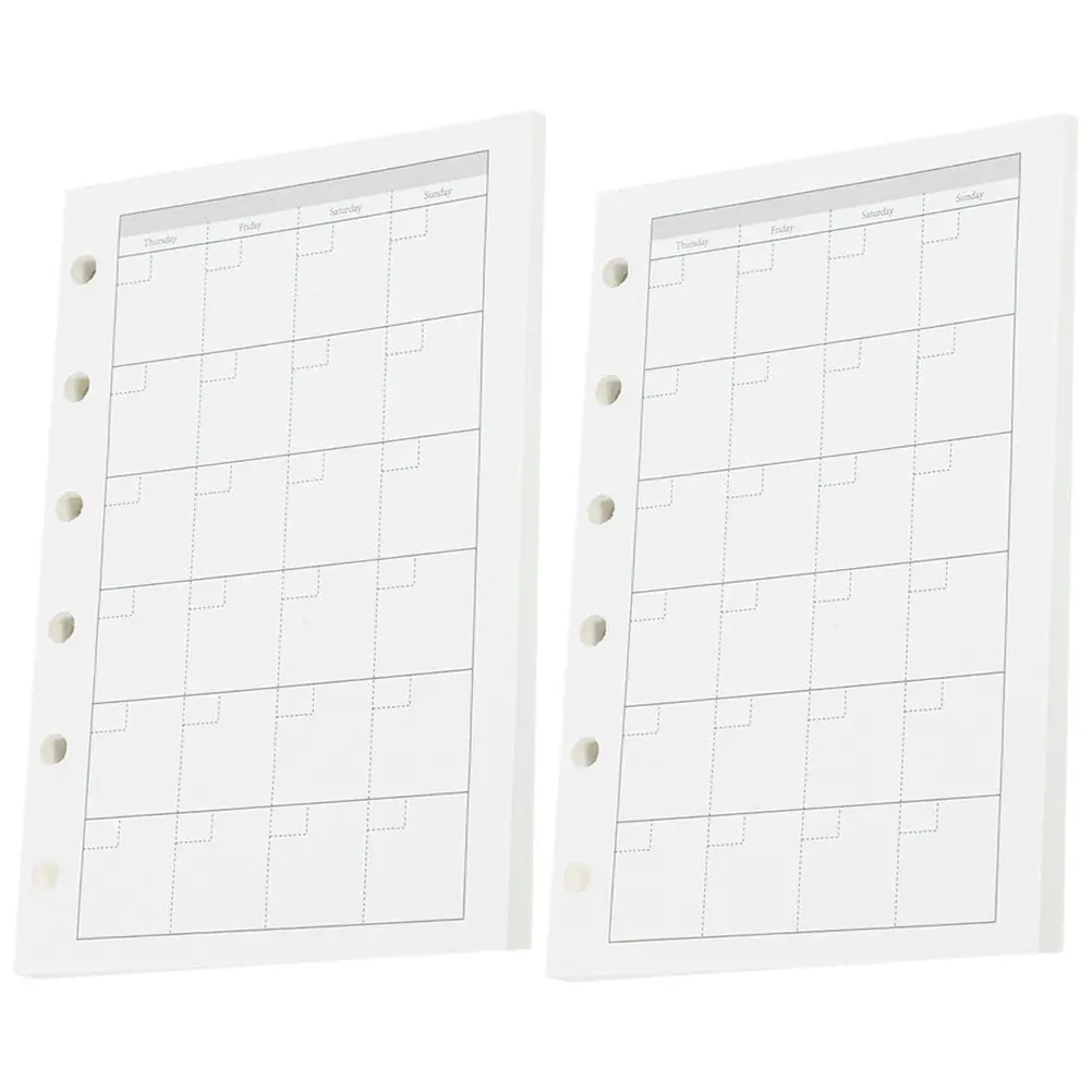 

2Sets Hand Account Loose Leaf Paper Thick Notepad Refill Paper Portable Replacement Inserts for Spiral Notebook Planner