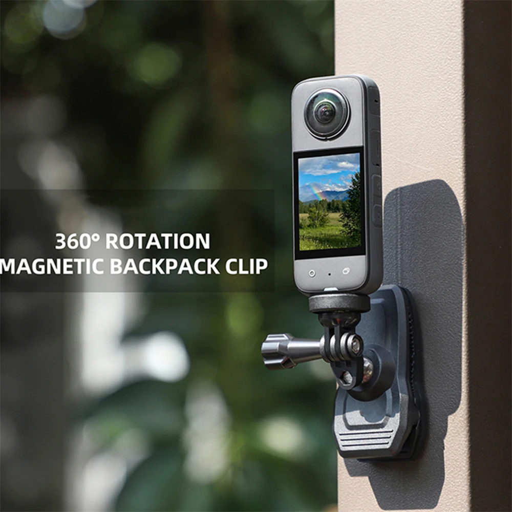 

Вращающийся на 360 ° зажим для рюкзака с шаровой головкой на магнитном основании с креплением для камеры Insta360 GO3/ GO 3S/ Action 4 / 3 / 2