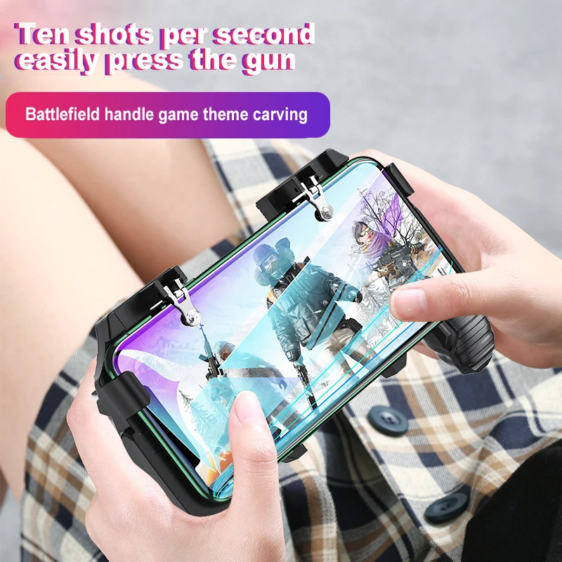 Cooler Black With Cooling Fan Compatibility Universal Four Finger For Pubg Gamepad Game Controller Abs Portable Controller