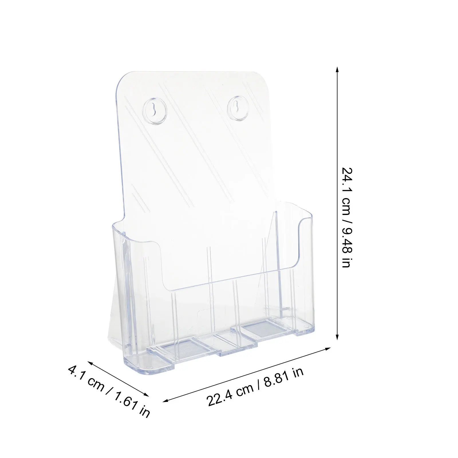 رف عرض منظم سطح المكتب من الأكريليك الشفاف لبطاقات العمل وكتيبات الملفات وصندوق تخزين وحامل بطاقة الاسم