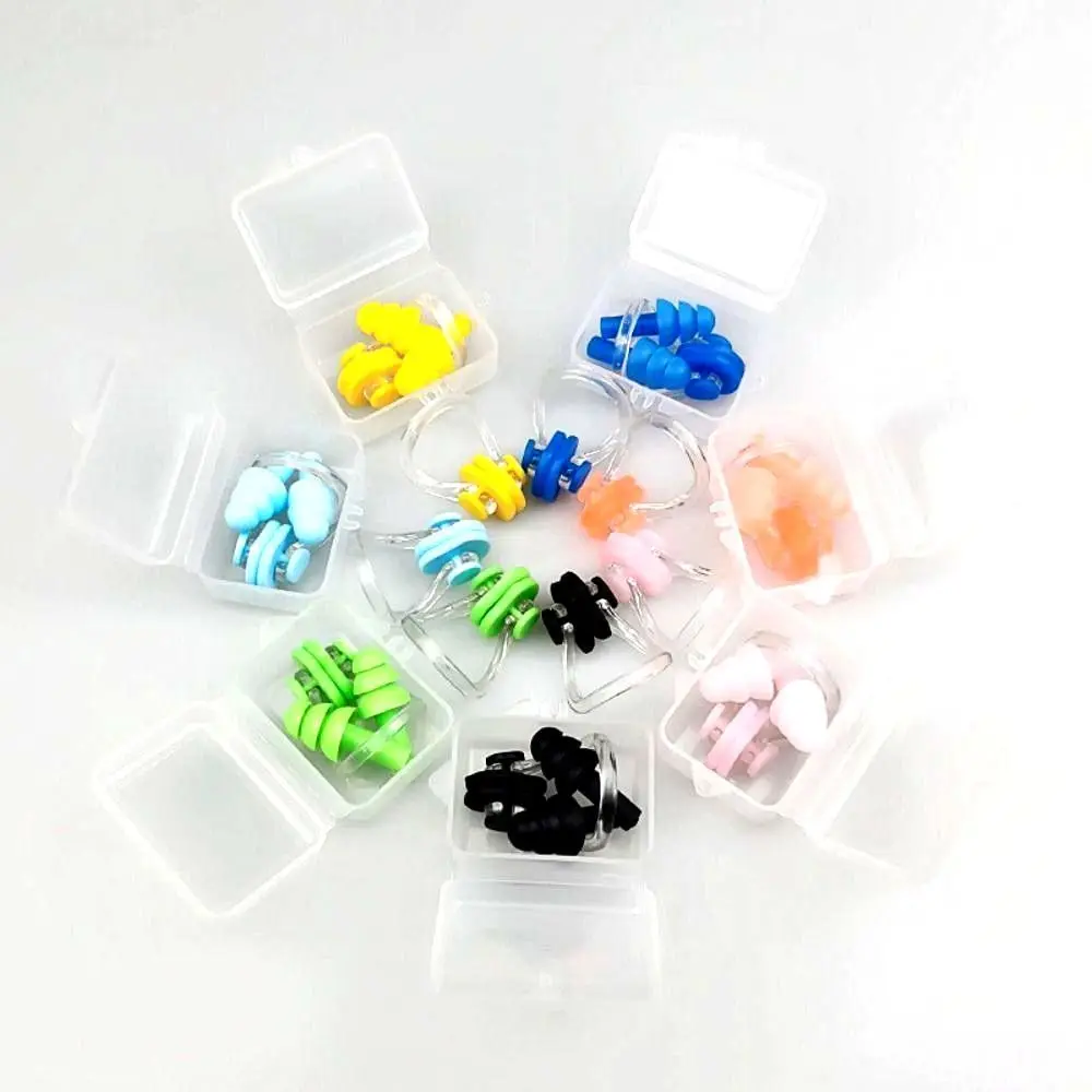 

10Pack Swimming Supplies Earplug Nose Clip Set Sound Insulation Anti-noise Swimming Ear Plugs Ear Nose Protector Portable