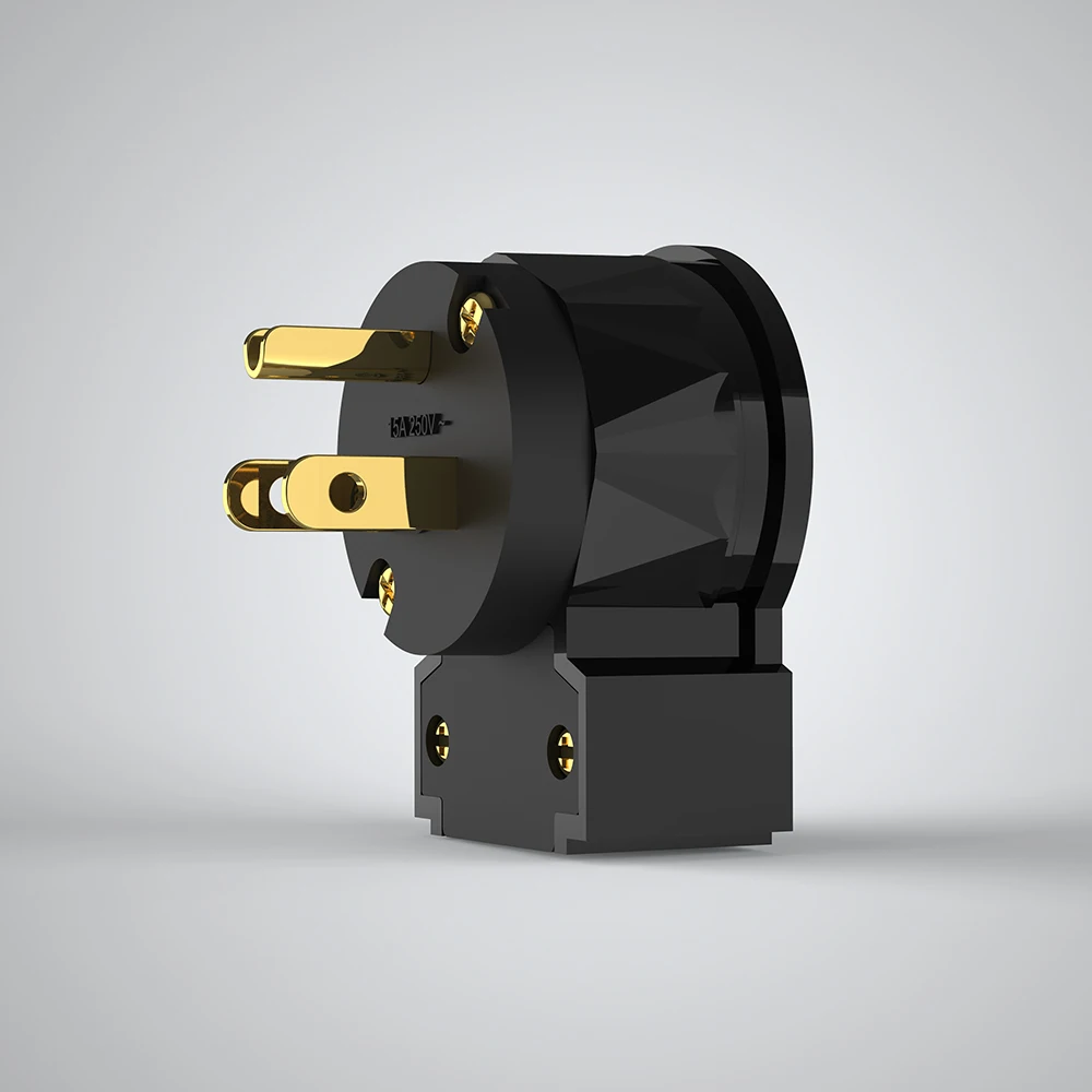 Viborg LE505G LM505G LF505G spina di alimentazione Schuko in rame puro al 100% connettore di alimentazione Schuko ad angolo retto placcato in oro 24K