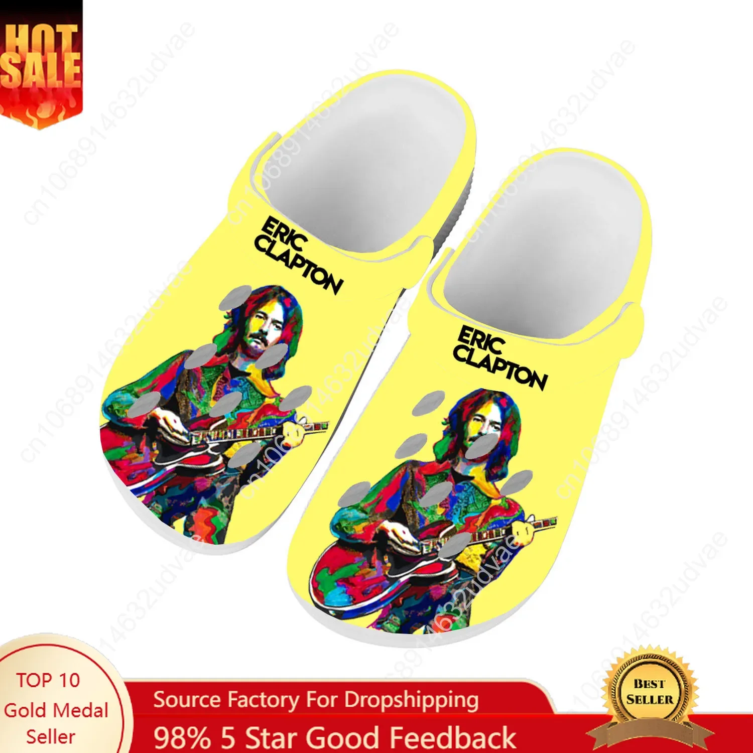 

Eric Clapton Water Shoes Mens Womens Comfortable Fashion Home Garden Clogs Customizd Sandals Beach Breathable Hole Slippers