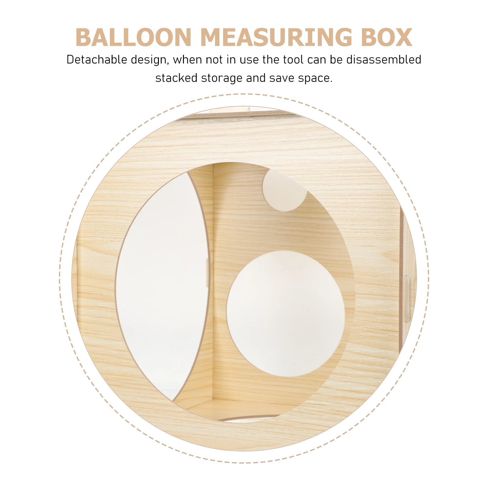 Деревянный мерный ящик для воздушных шаров, бытовой инструмент, съемная складная профессиональная сферическая линейка, размер для хранения воздушных шаров